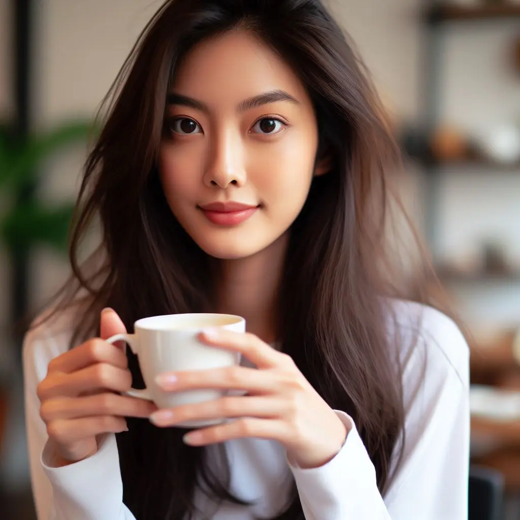コヒーを飲む女性