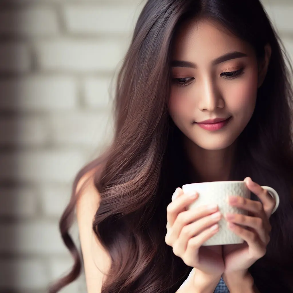 コーヒーを飲む女性