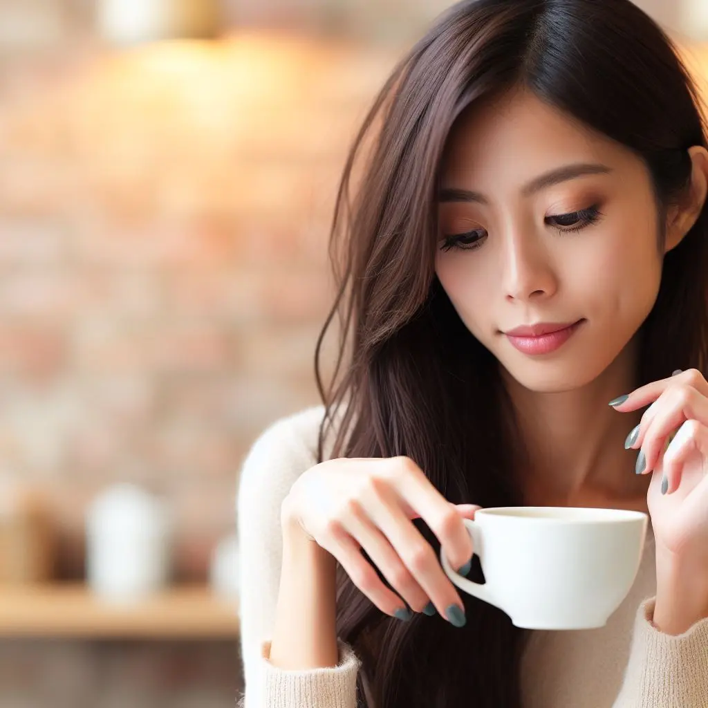 コーヒーを飲む女性