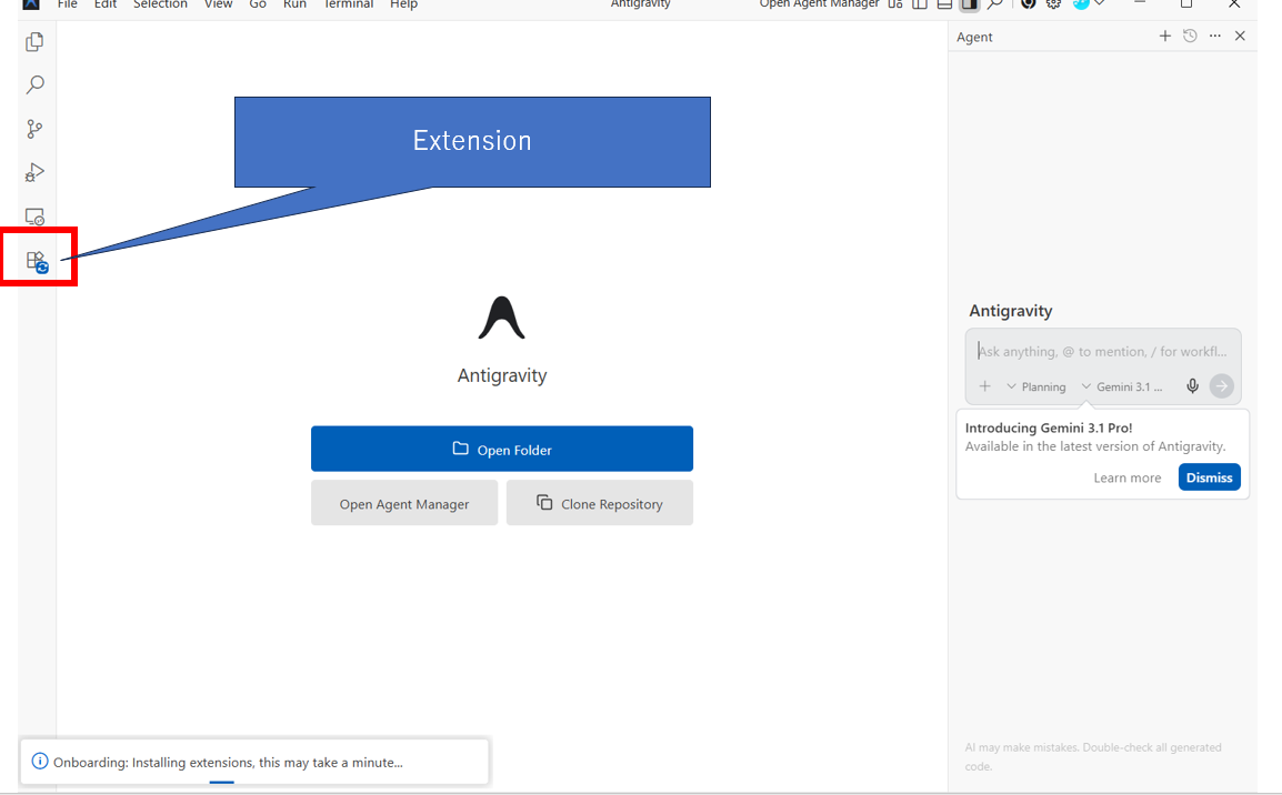 antigravity extention